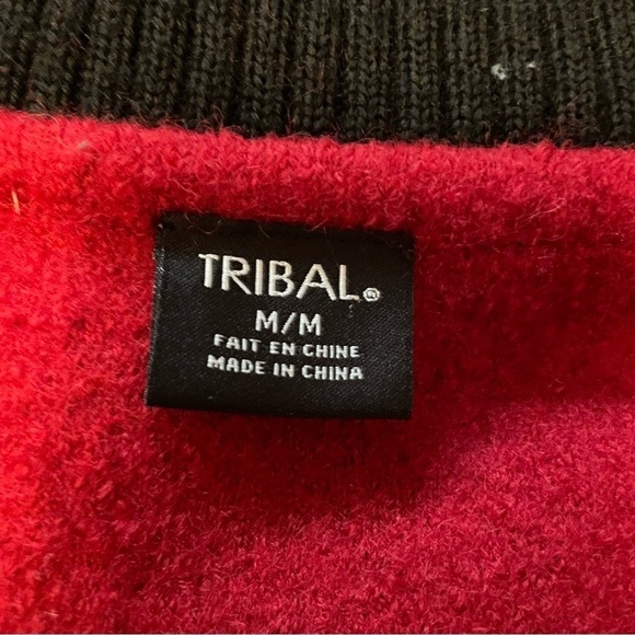 Tribal 100% Wool Sweater/Cardigan Size Medium Mock Neck-Large Buttons - Picture 10 of 10